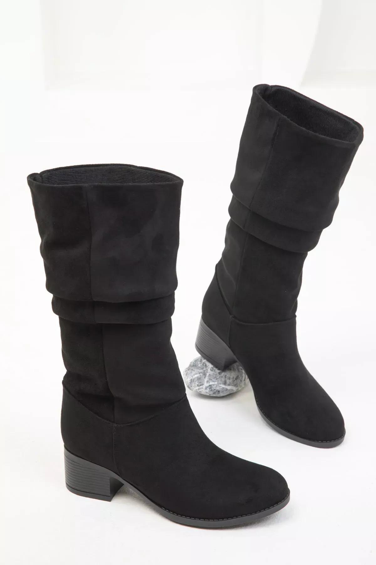 Black Suede Boots, , large image number 1