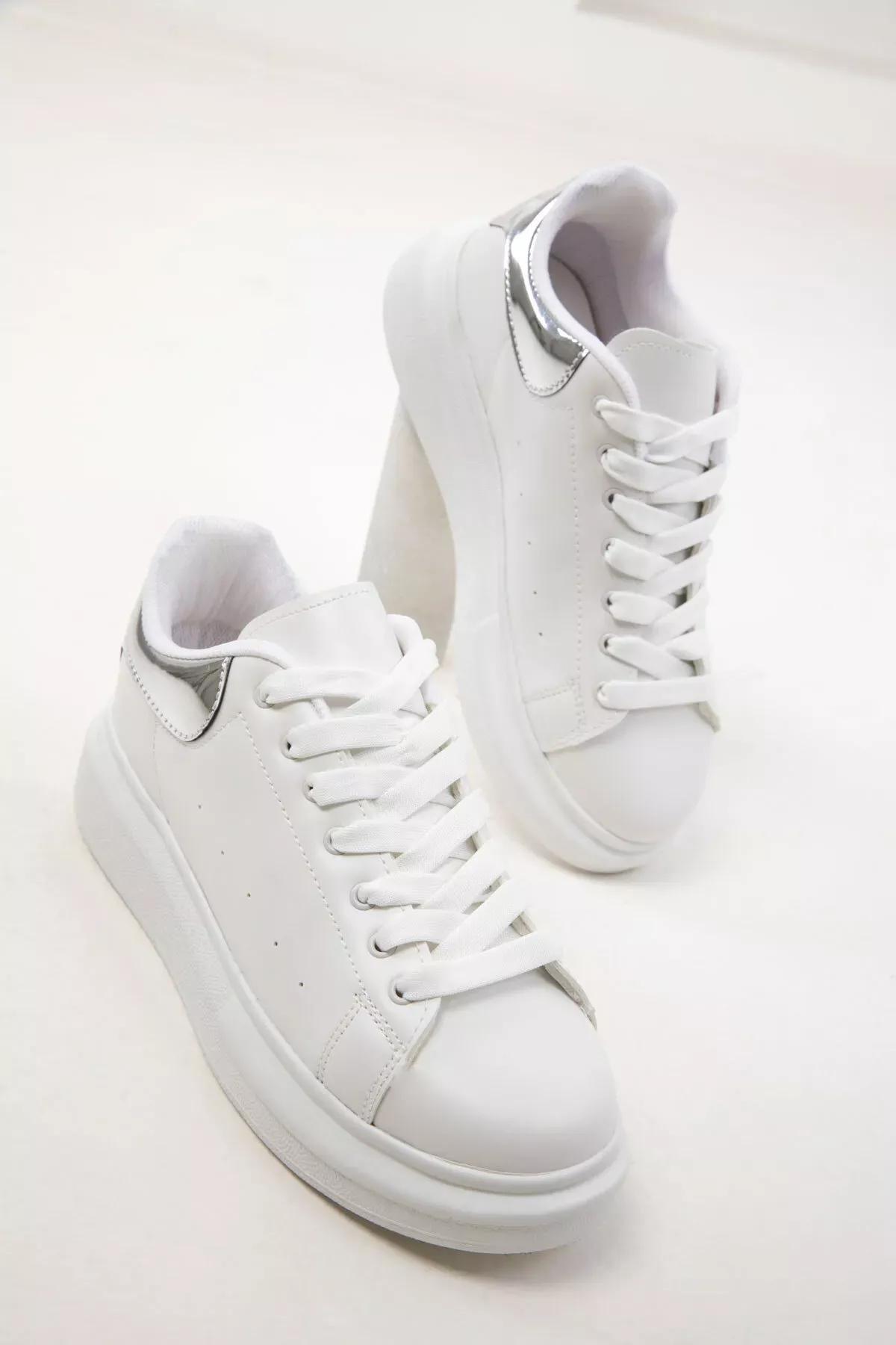 White Silver Sneakers, C101_3931, large image number 1