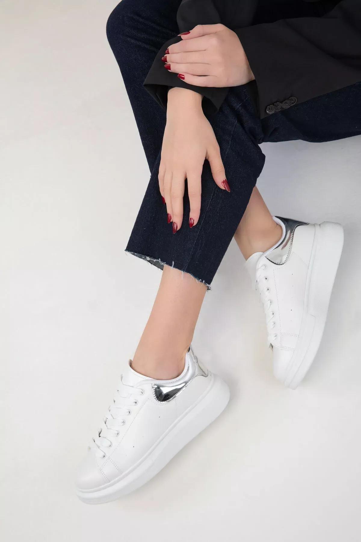 White Silver Sneakers, C101_3931, large image number 2
