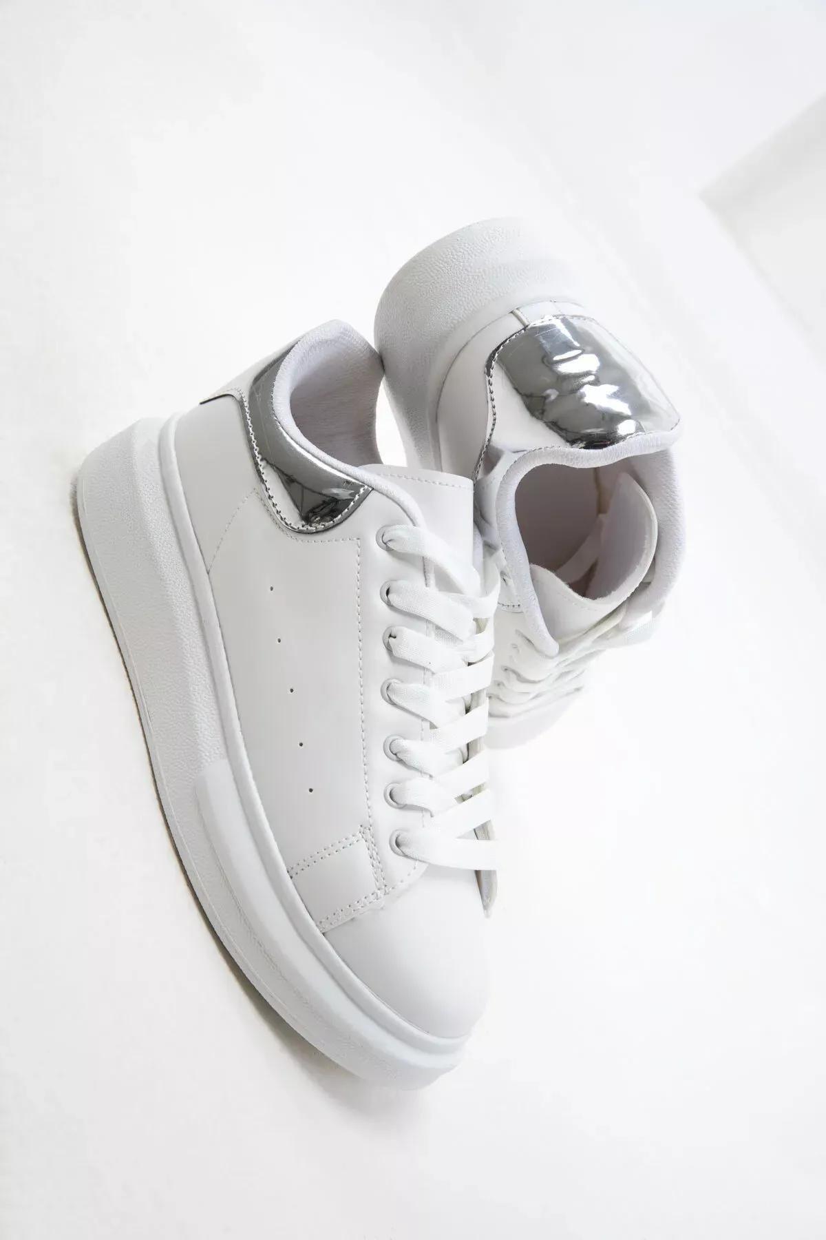 White Silver Sneakers, C101_3931, large image number 3