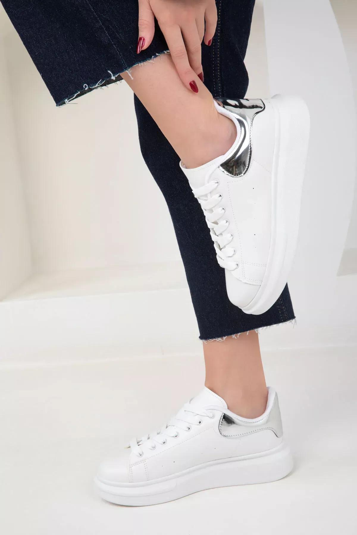 White Silver Sneakers, C101_3931, large image number 4