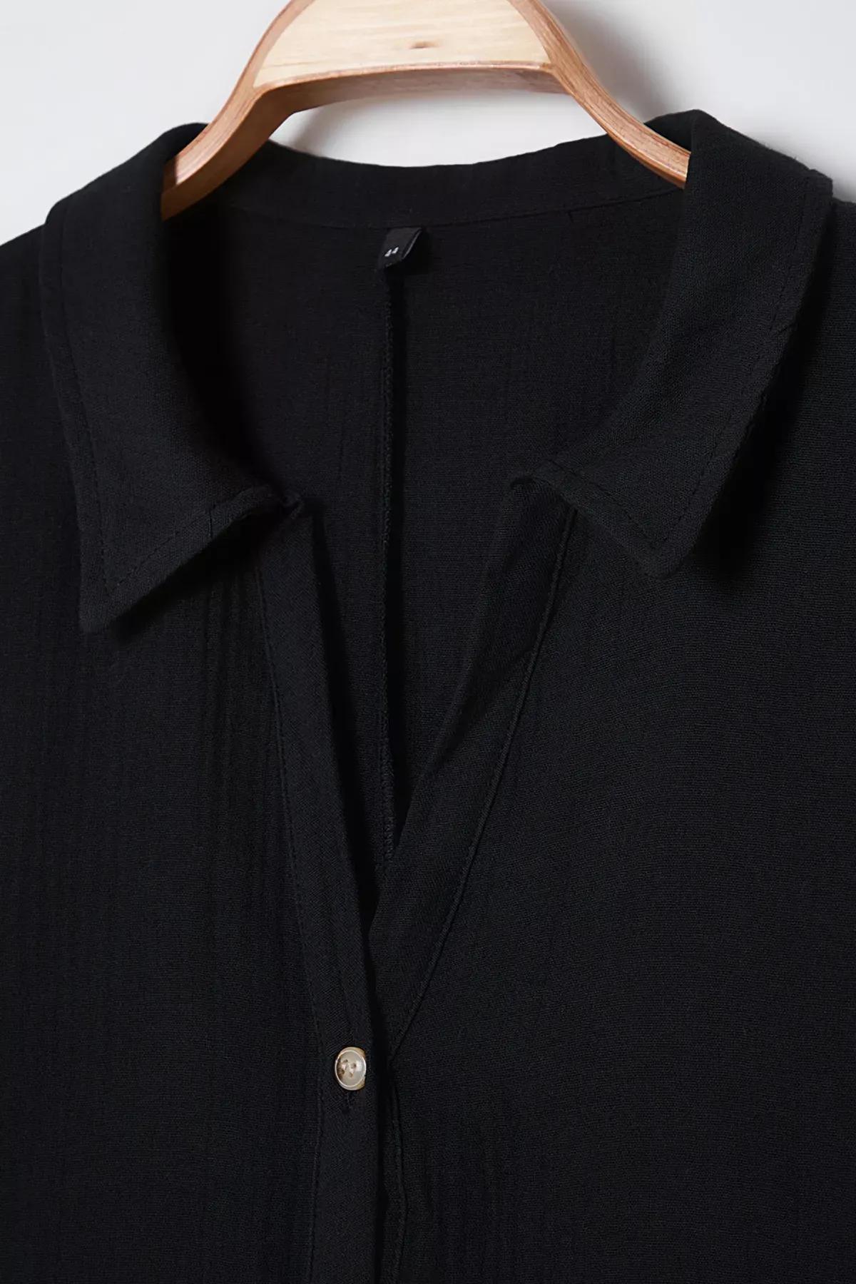 Black Muslin Woven Plus-Size  Jumpsuit, , large image number 5