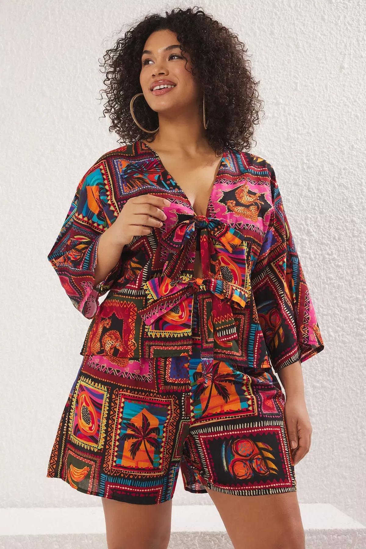 Red Belted Plus-Size Jumpsuit, , large image number 0