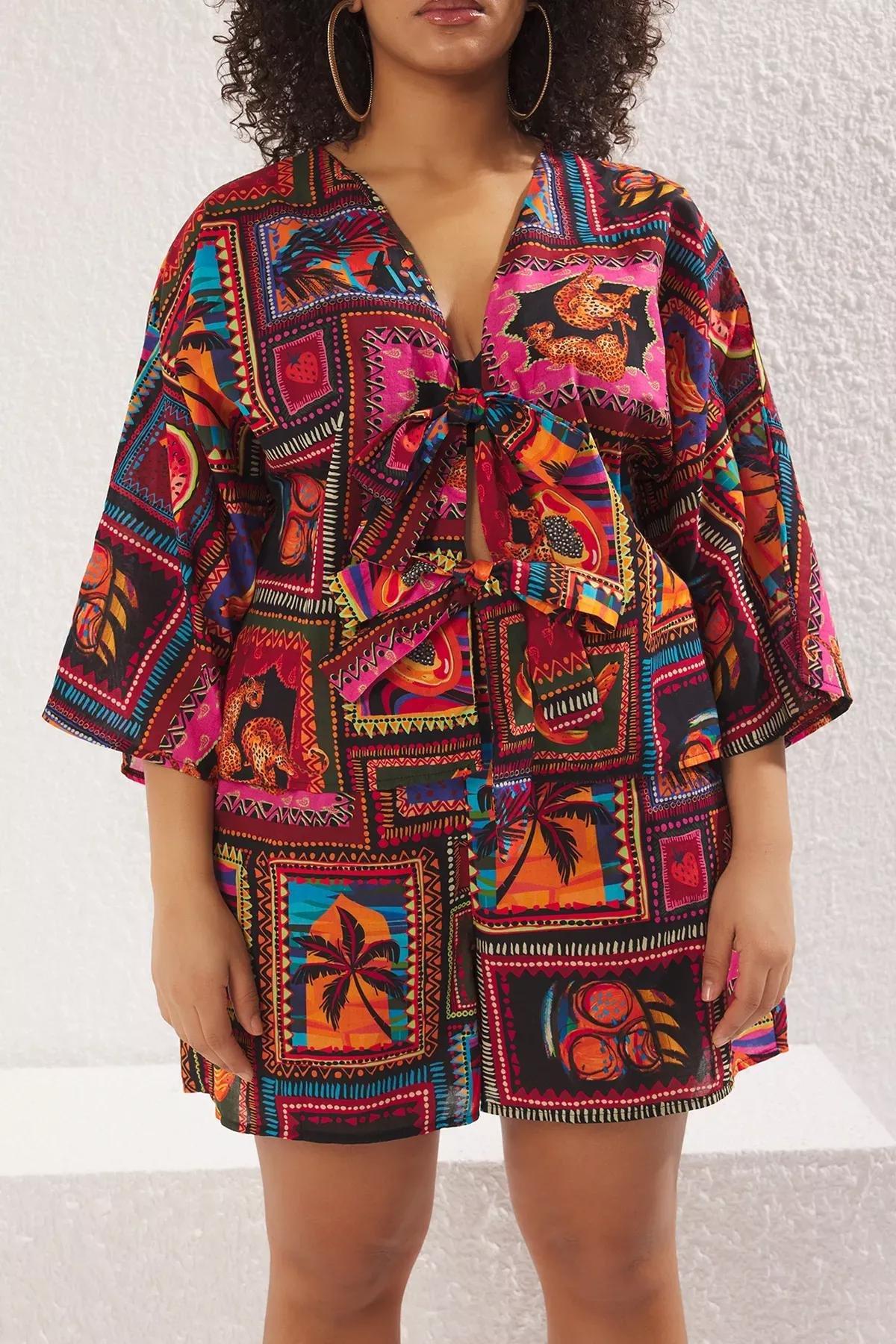 Red Belted Plus-Size Jumpsuit, , large image number 2
