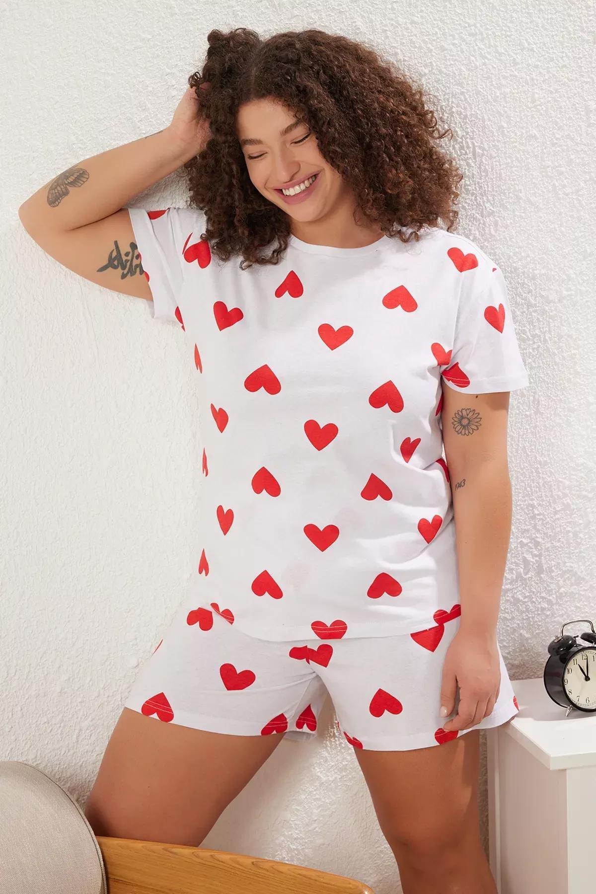 White Patterned Knitted Pyjamas Set, White, large image number 1