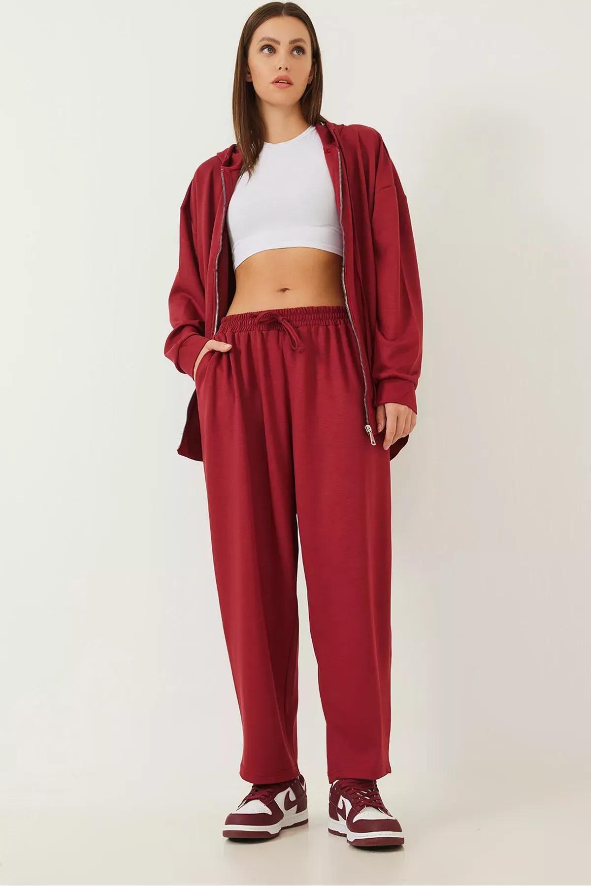 Red Zippered Bottom-Top Set, , large image number 0