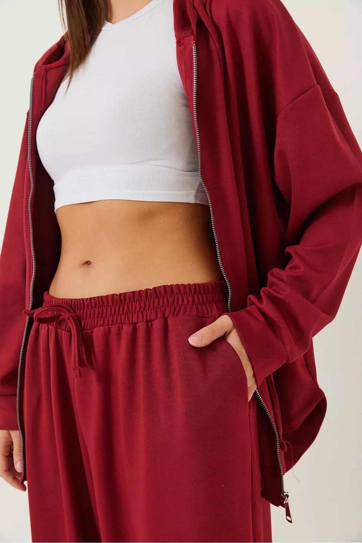 Red Zippered Bottom-Top Set, , large image number 1