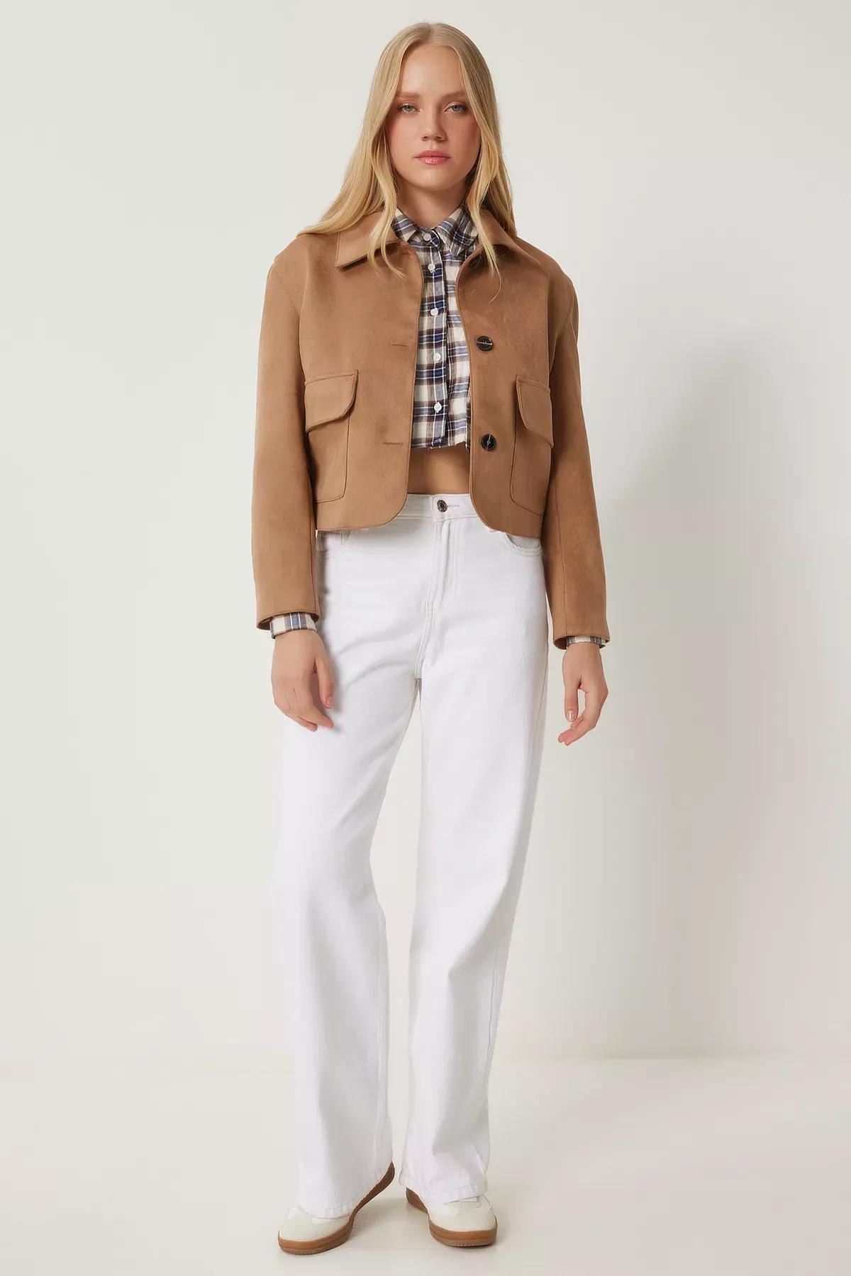 Grey Suede Jacket with Pockets, , large image number 2
