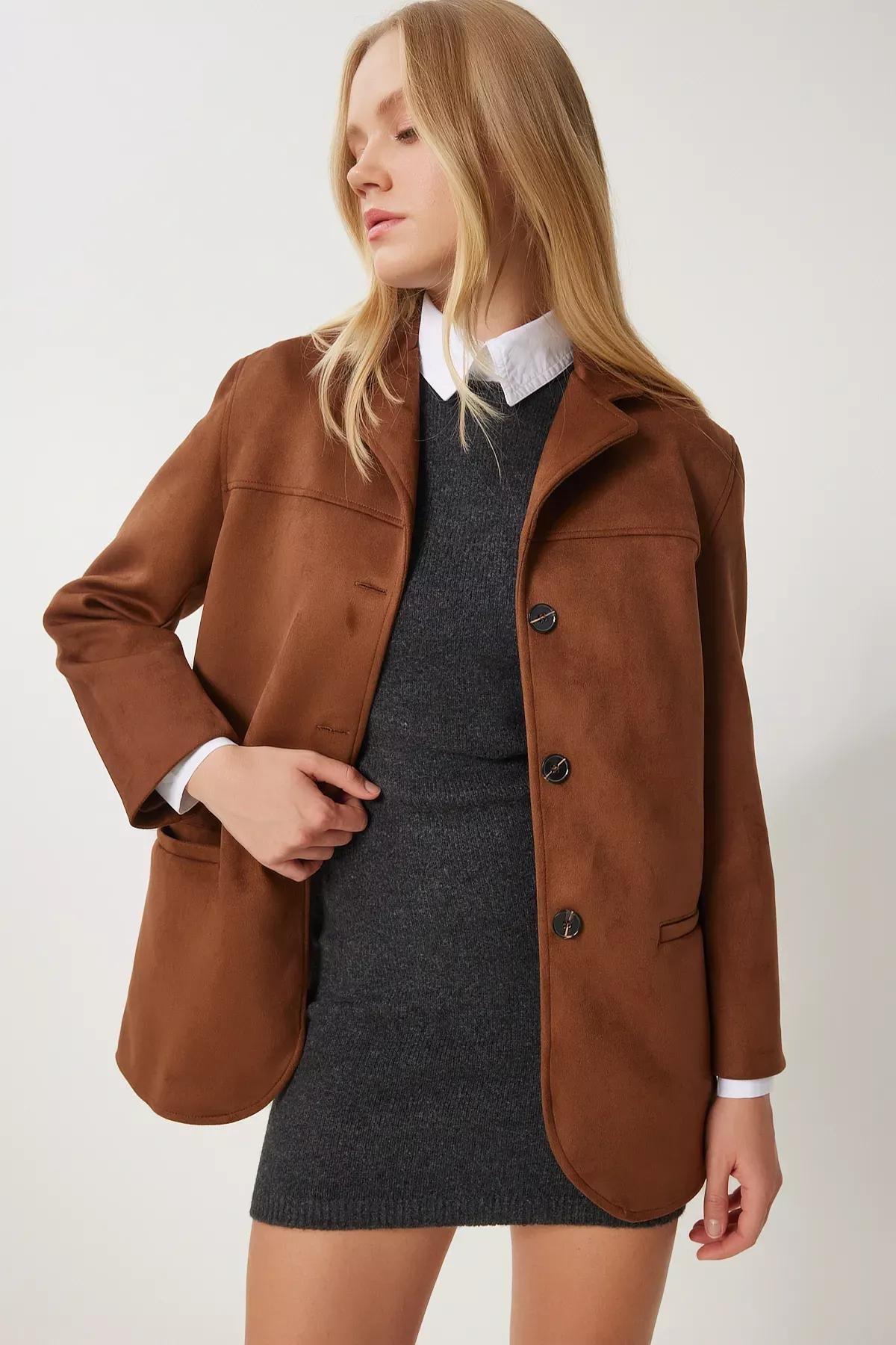 Brown Suede Jacket, Brown, large image number 2