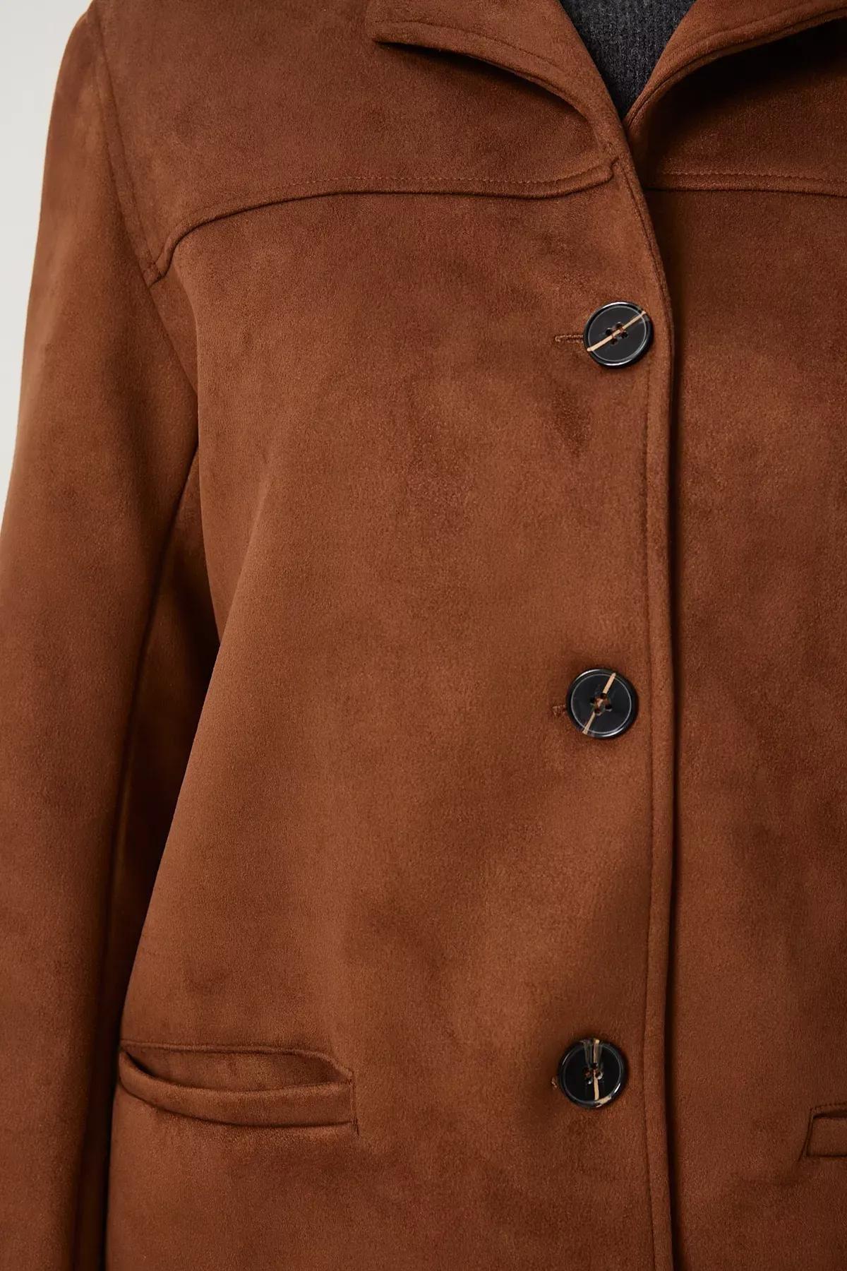 Brown Suede Jacket, Brown, large image number 4