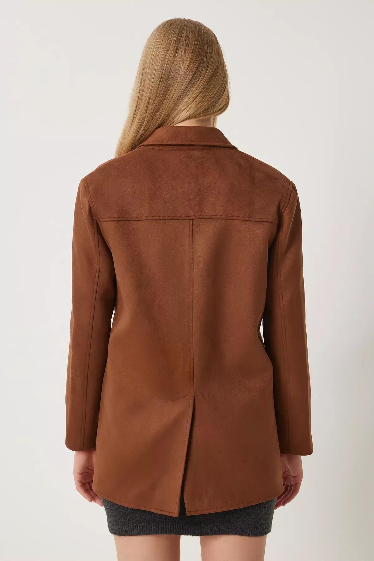 Brown Suede Jacket, Brown, large image number 5