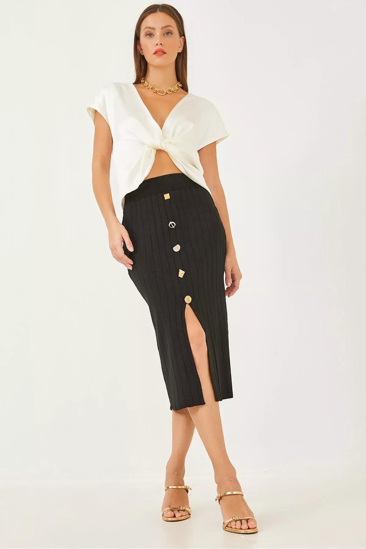 Black Fur Collar Puffer Jacket, BLACK, large image number 0