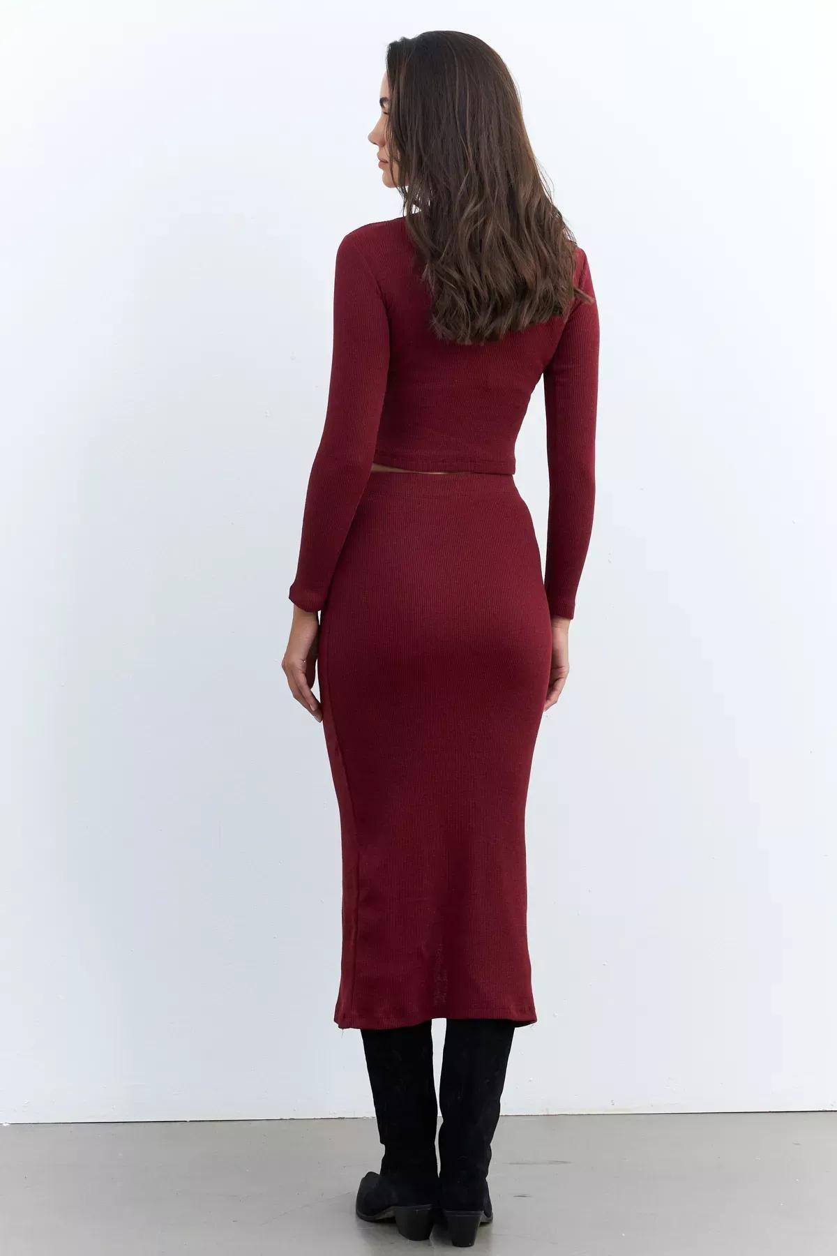 Burgundy Basic Camisole Bottom Set, , large image number 7
