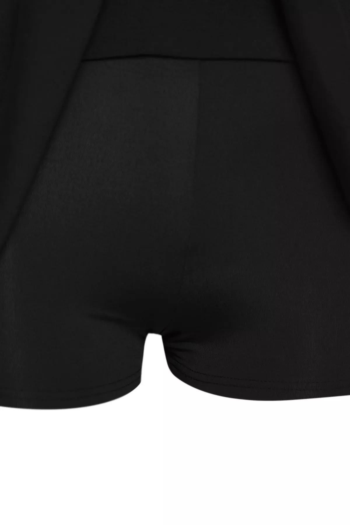 Black Dress Skirted Swimsuit, , large image number 6