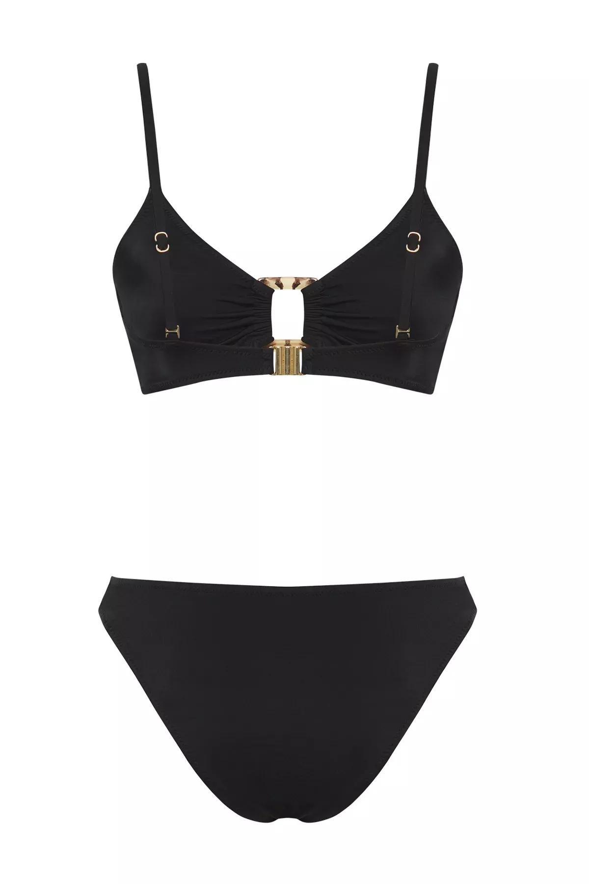 Black Bralettete Accessorized Bikini Set, , large image number 5