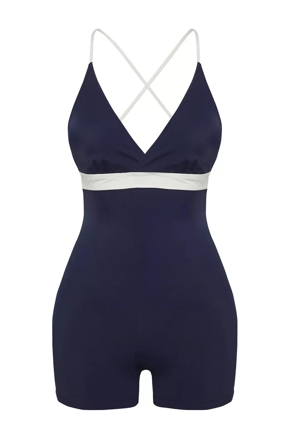 Blue Surfer Back Detail Shorts Swimsuit, , large image number 4