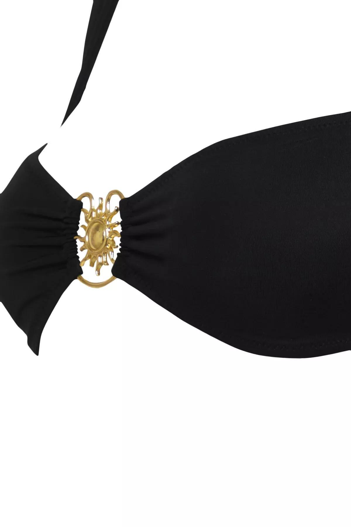 Black Detailed Plain Bikini Set, C101_2094, large image number 2