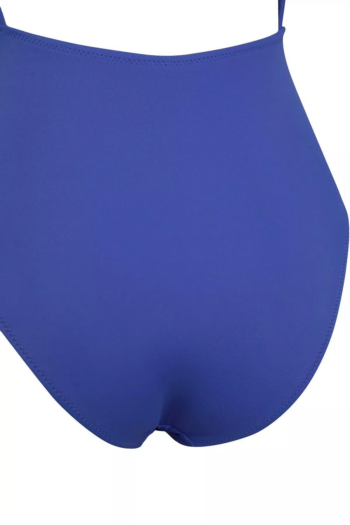 Blue Surfer Back Low-Cut Swimsuit, , large image number 1