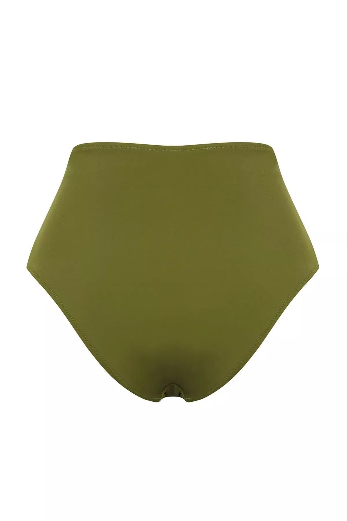 Khaki High-Waist Bikini Bottom, , large image number 5