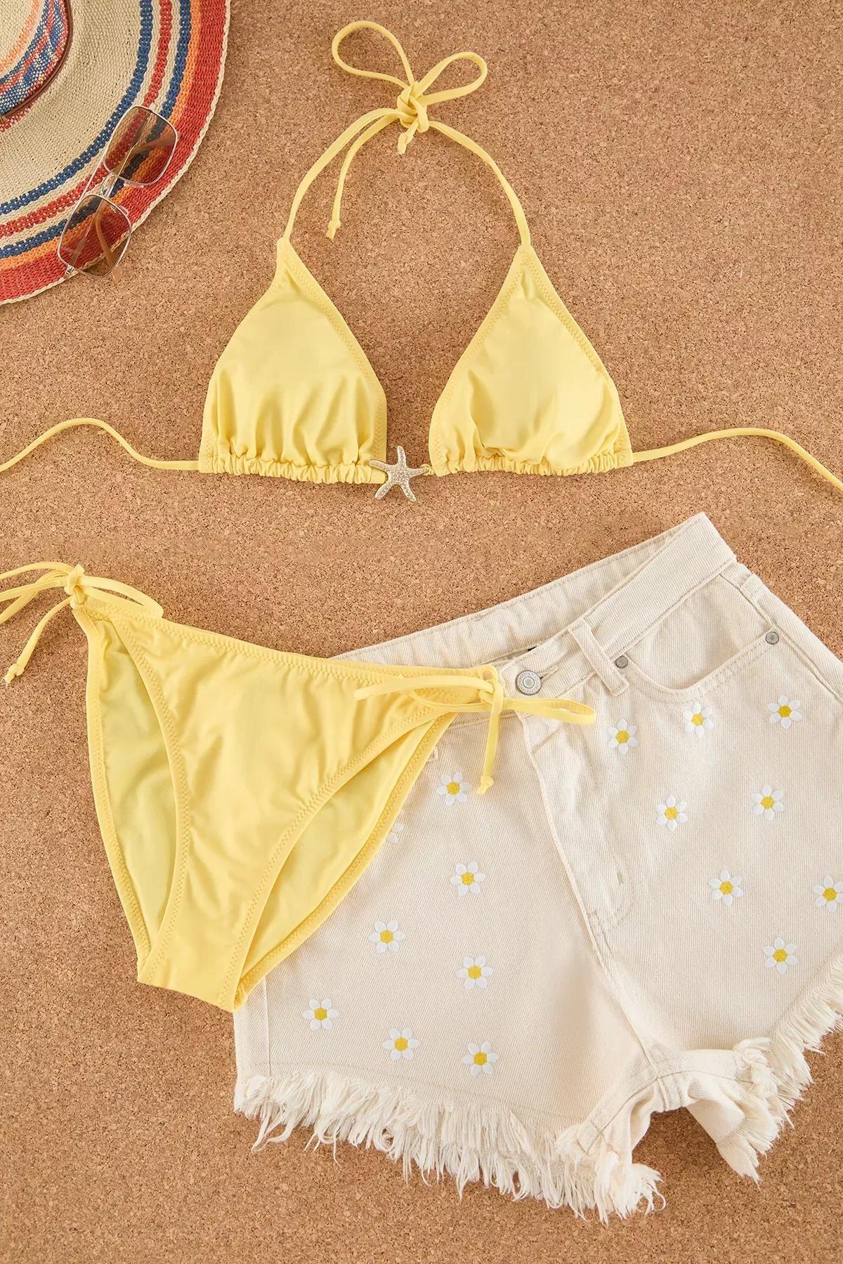 Yellow Triangle Bikini Set, , large image number 0