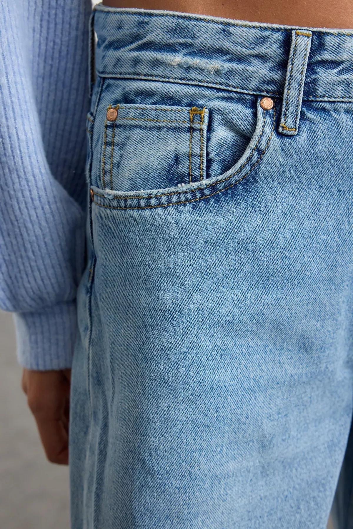 Blue Folded Skater Jeans, , large image number 3