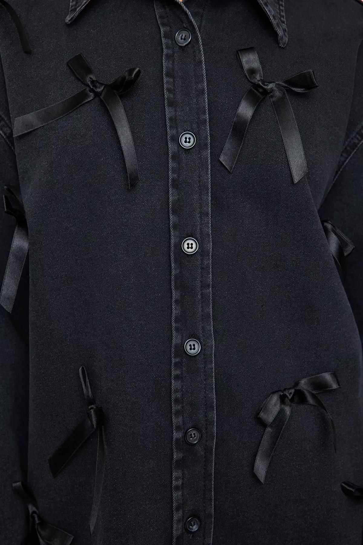 Denim Shirt Bow Detail, , large image number 3