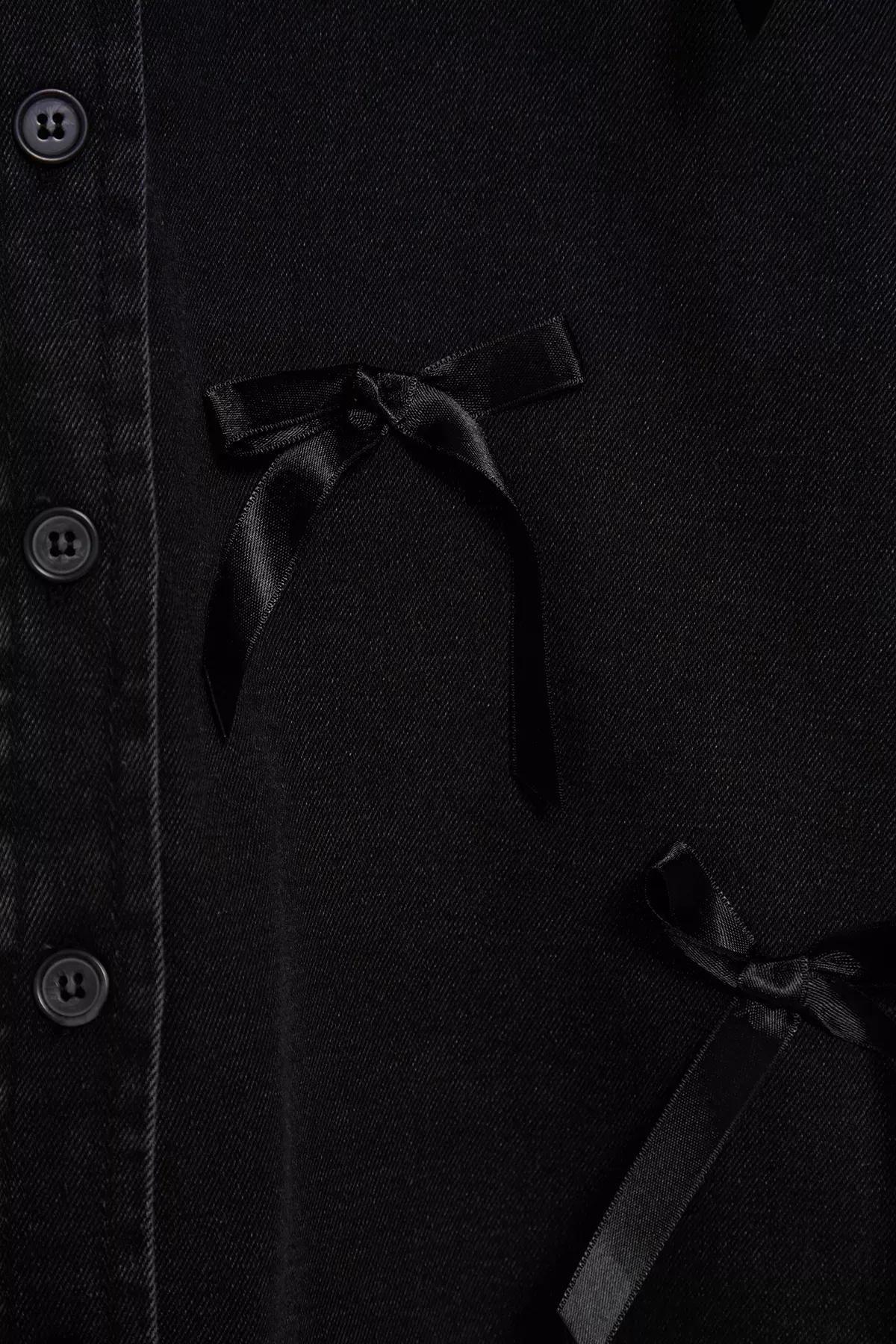 Denim Shirt Bow Detail, , large image number 6