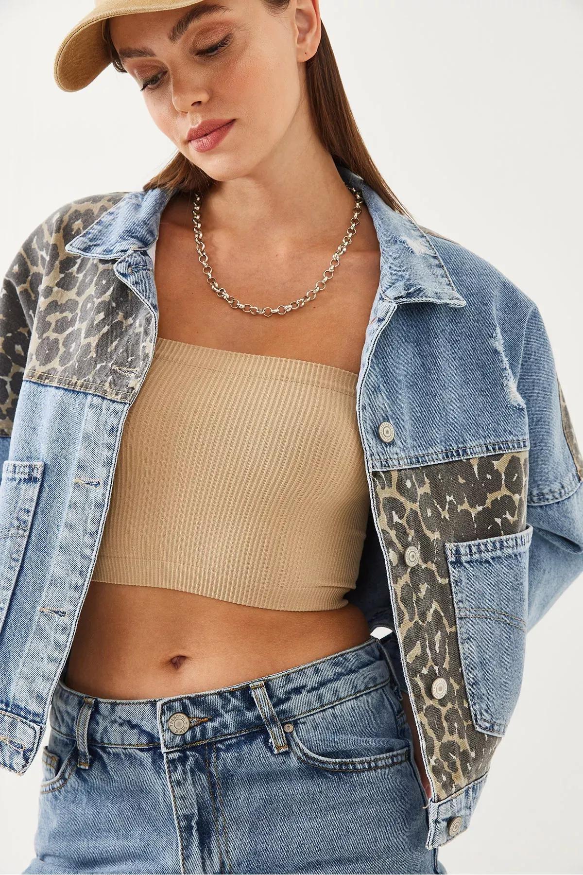 Brown Pocket Wide Leg Trousers, Blue, large image number 3