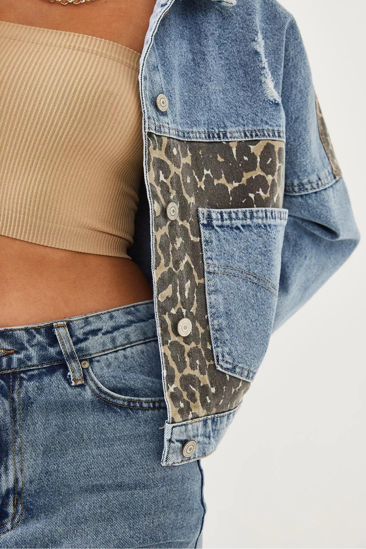 Brown Pocket Wide Leg Trousers, Blue, large image number 4