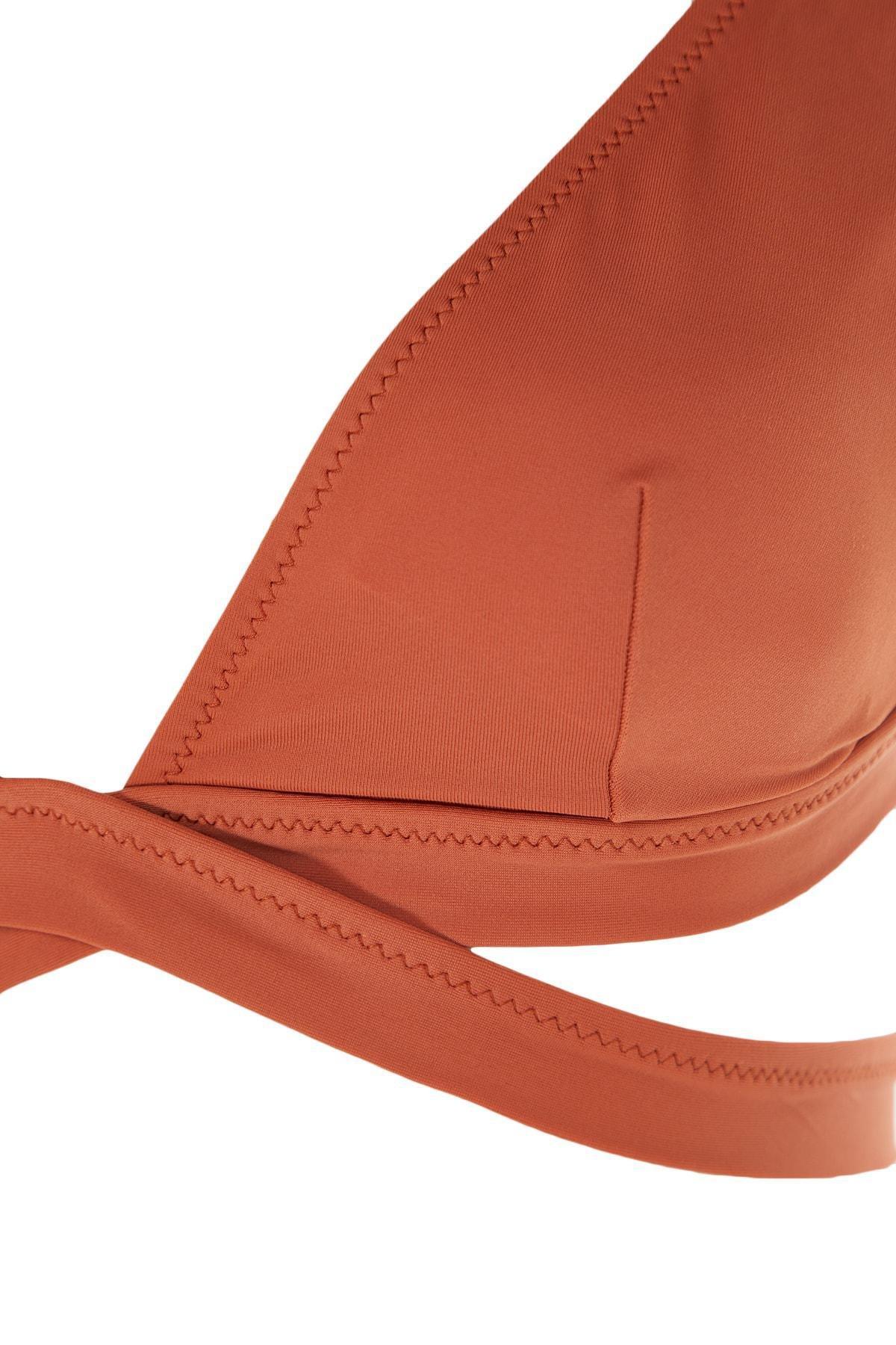 Brown Strap Details Bikini Top, , large image number 1