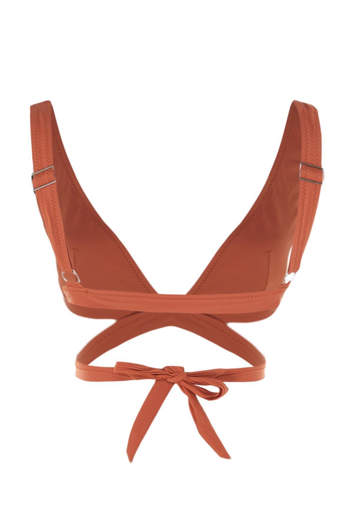 Brown Strap Details Bikini Top, , large image number 3