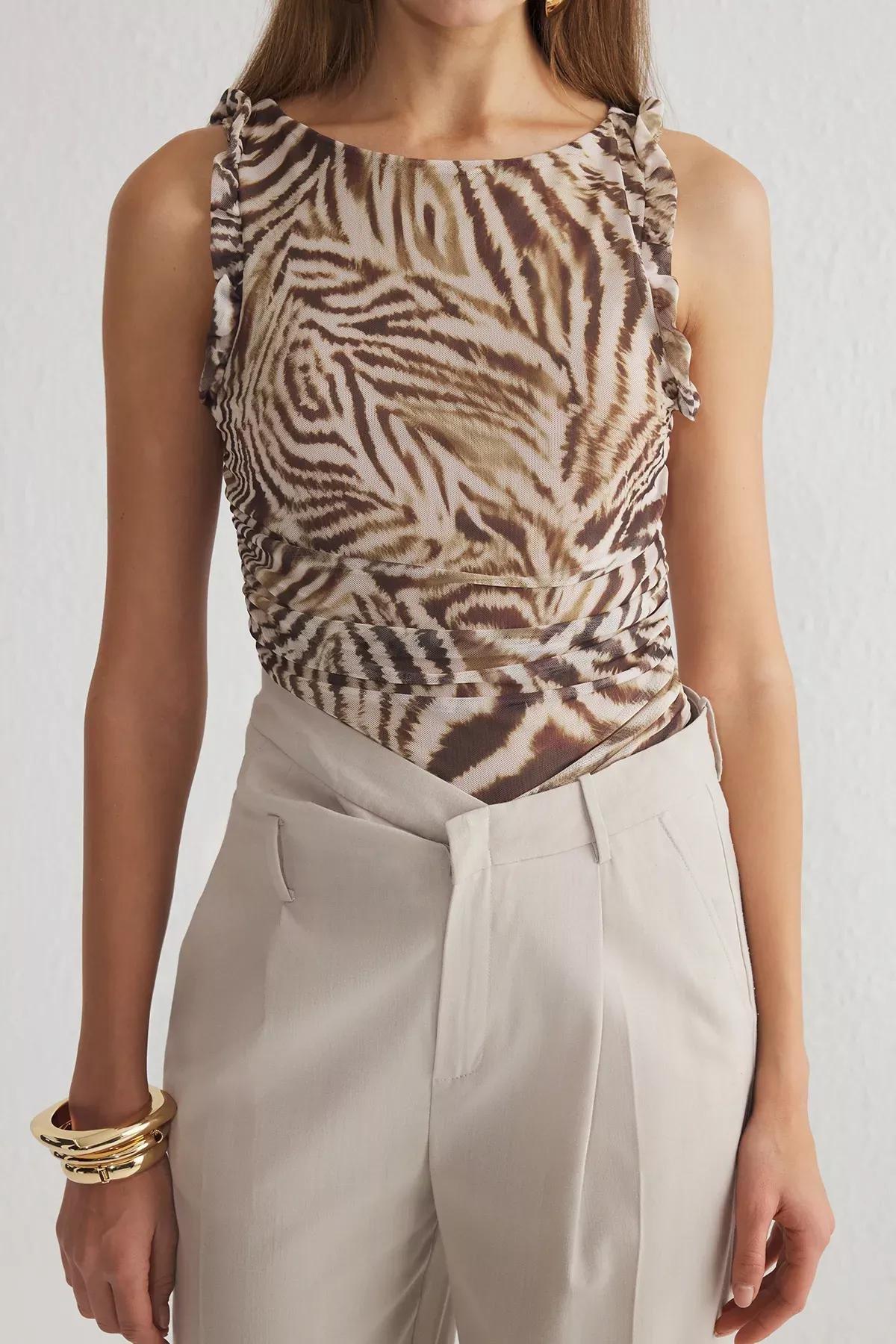 Multicolour Zebra Patterned Bodysuit, , large image number 3