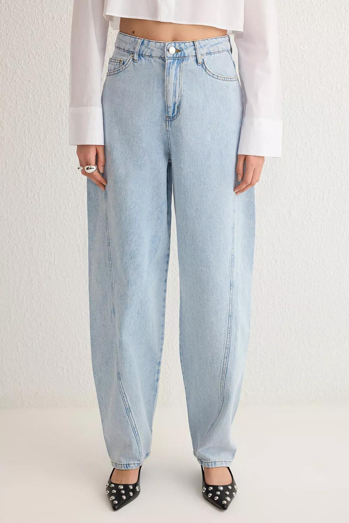 Blue Stitch Barrel Baggy Jeans, , large image number 2