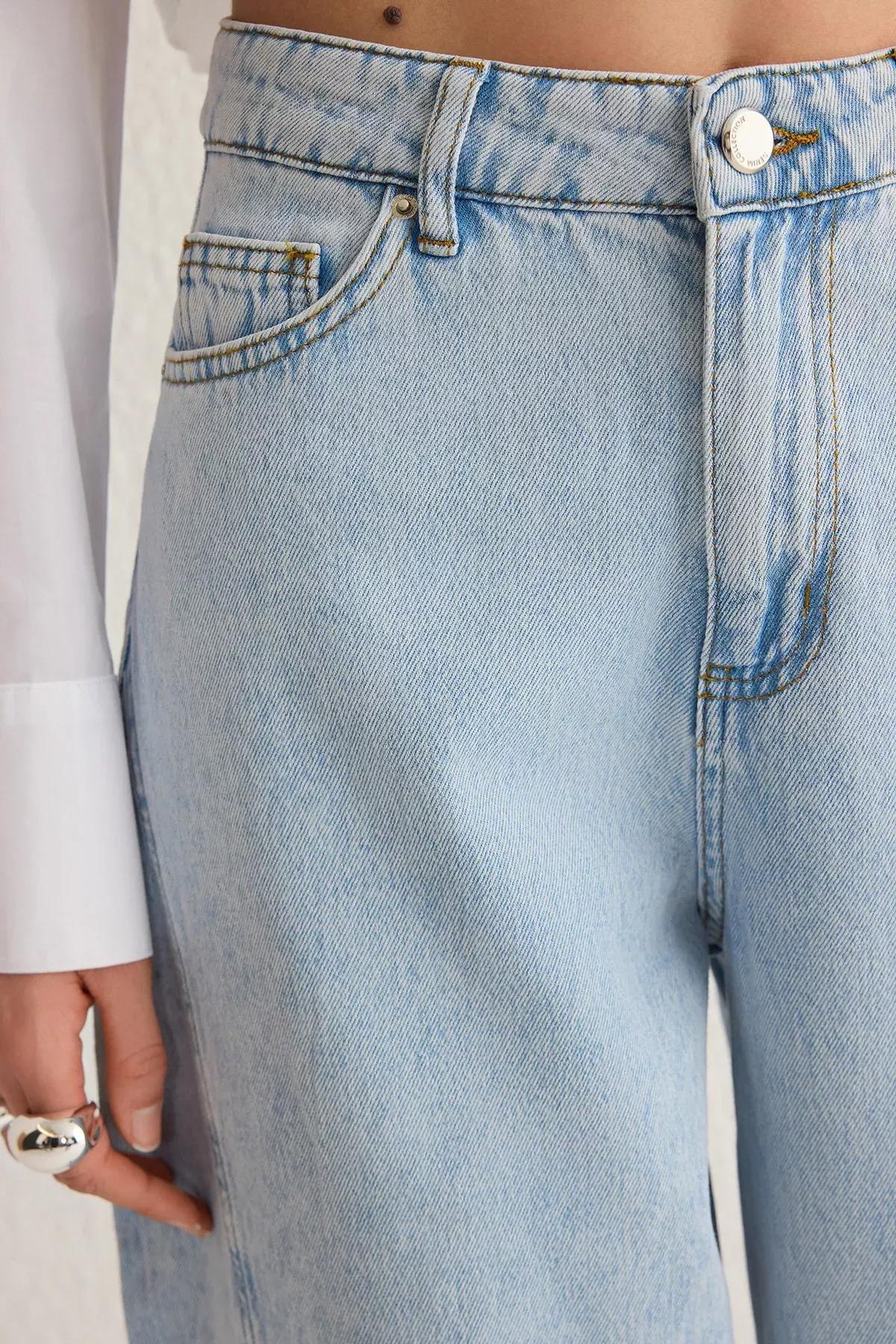 Blue Stitch Barrel Baggy Jeans, , large image number 3