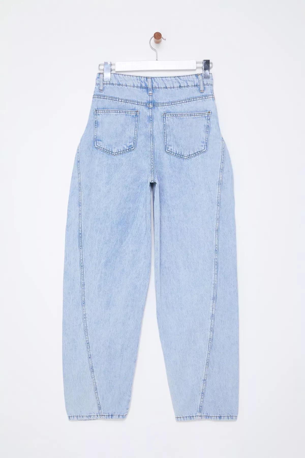 Blue Stitch Barrel Baggy Jeans, , large image number 5