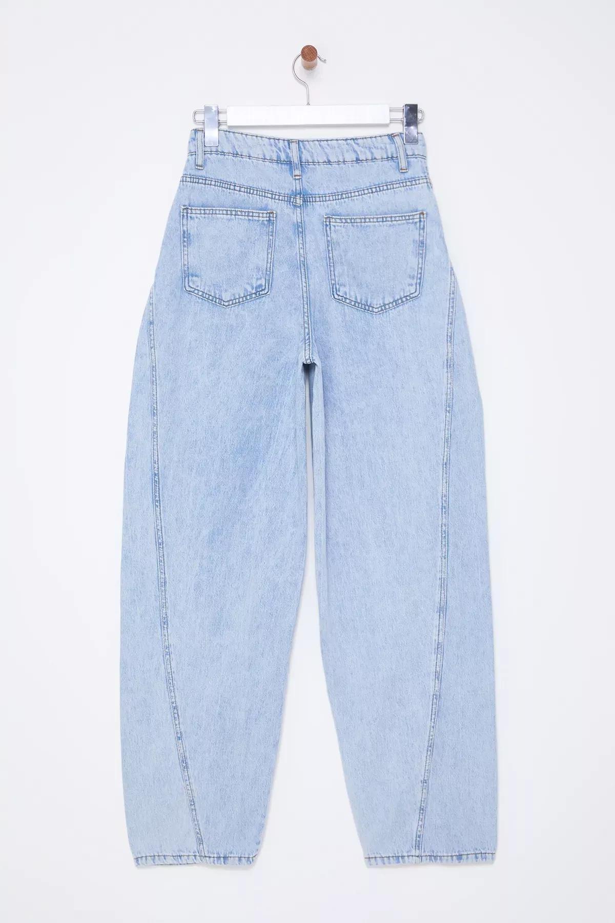 Blue Stitch Barrel Baggy Jeans, , large image number 7