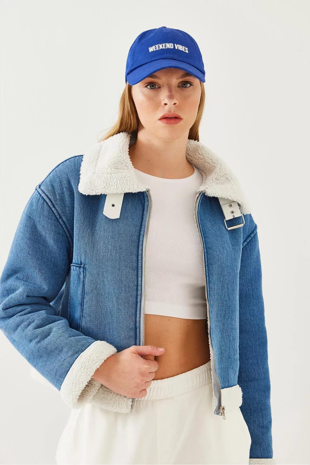 Blue Filato Detailed Denim Coat, , large image number 4