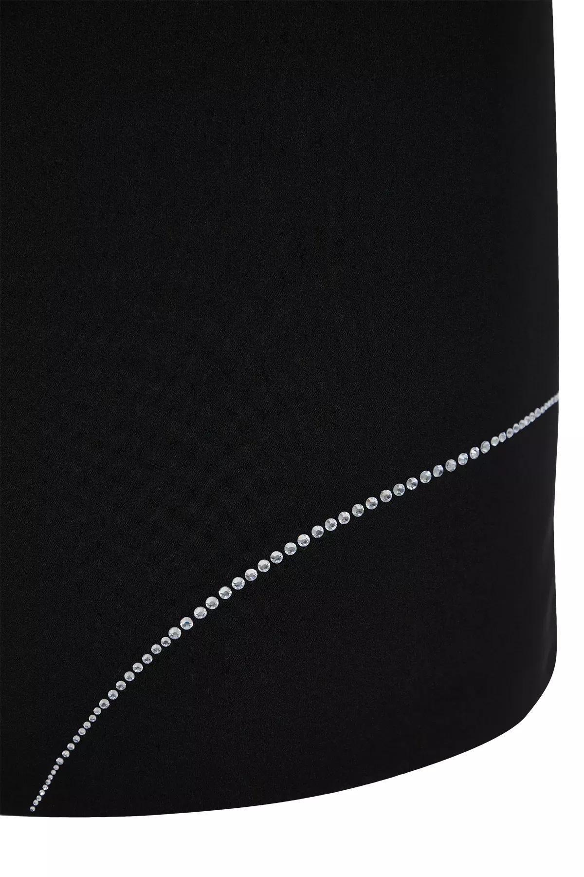 Black Detailed Woven Dress, , large image number 3