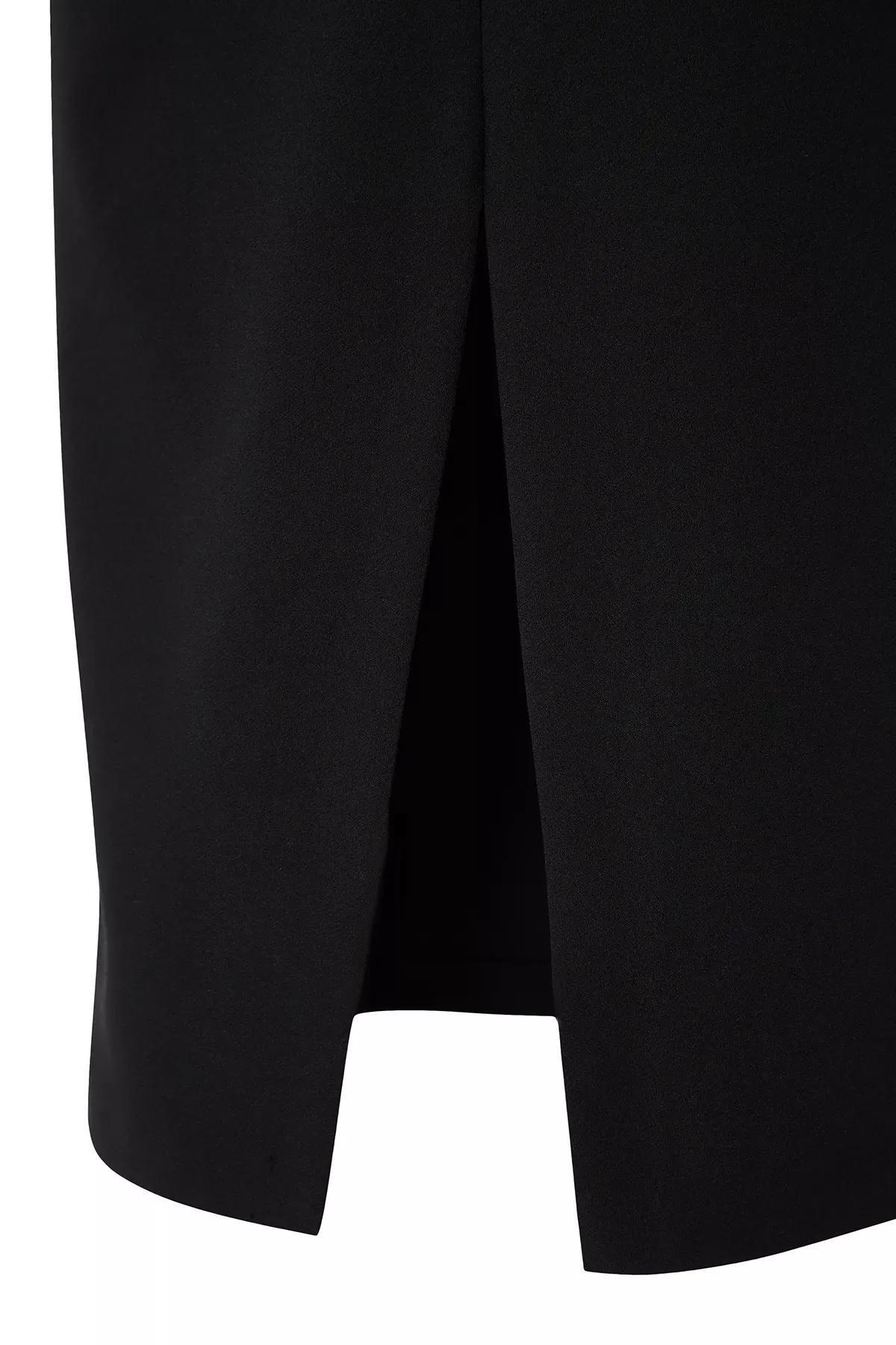 Black Detailed Woven Dress, , large image number 4