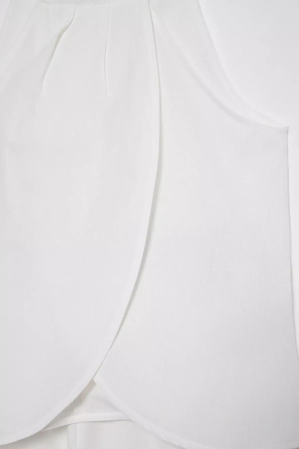 Beige Neck Tie Woven Co-Ord Set, , large image number 5