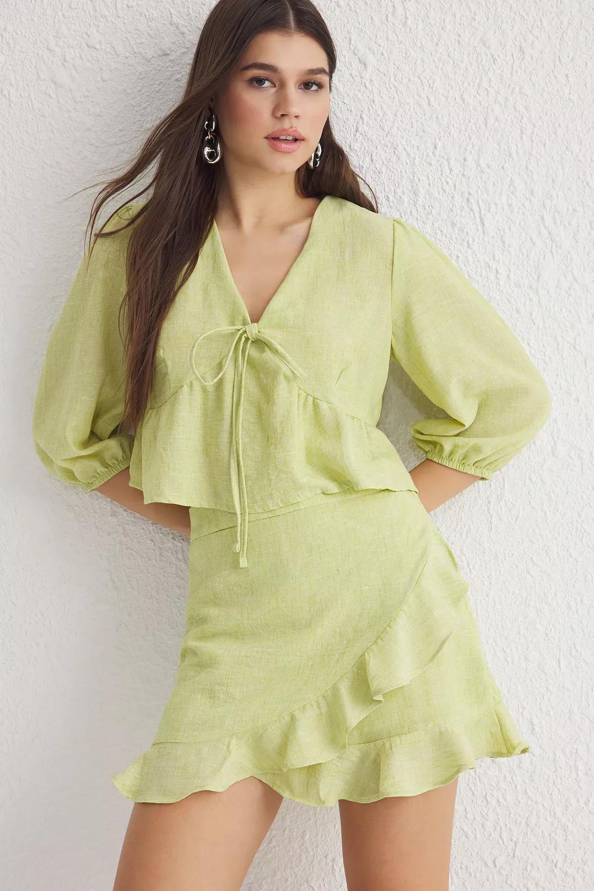 Green Woven Set, PISTACHIO GREEN, large image number 2