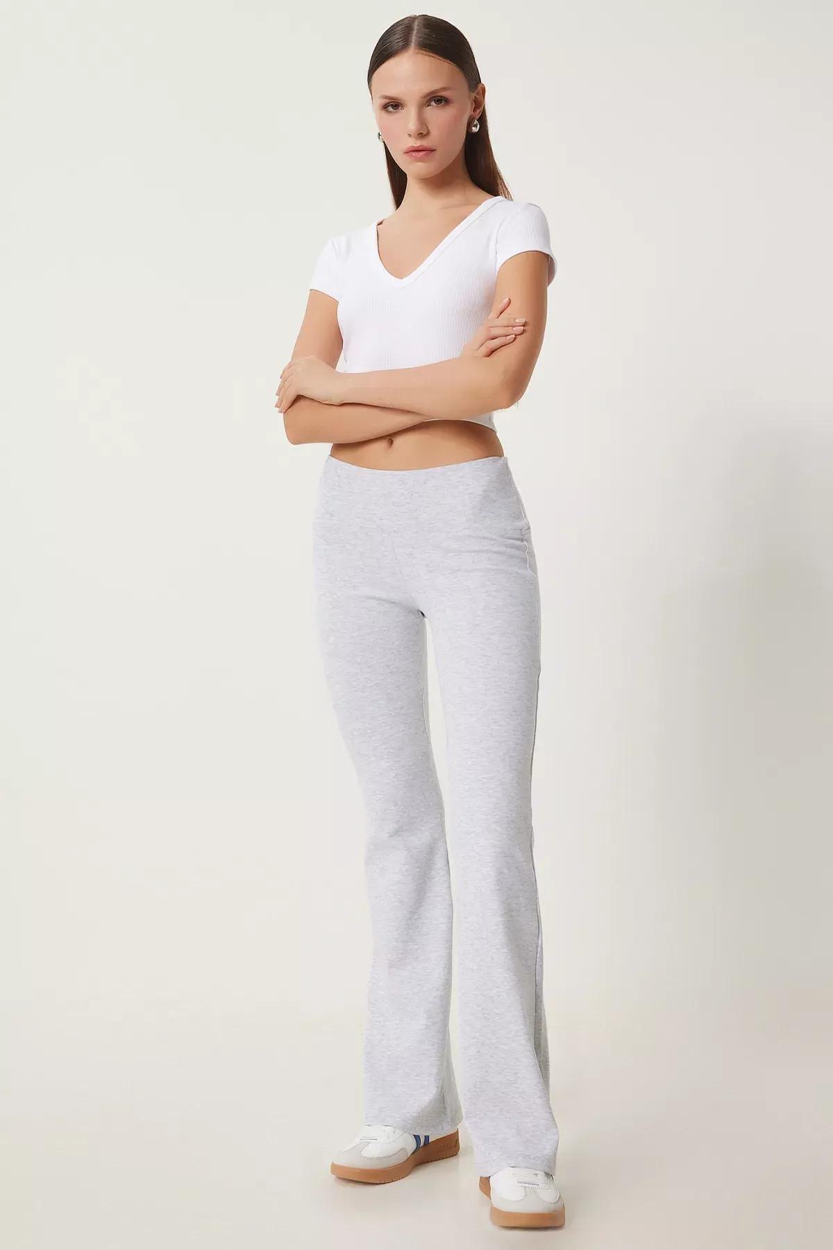 Grey Bell Bottom Leggings, , large image number 2