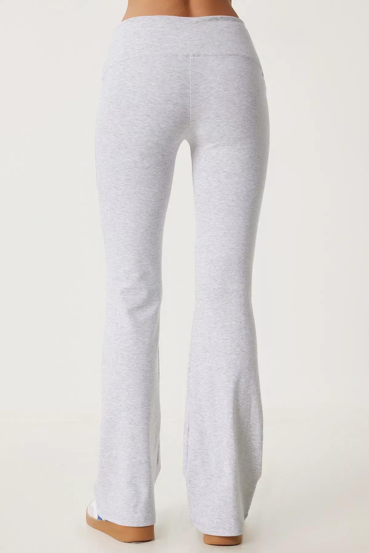 Grey Bell Bottom Leggings, , large image number 5