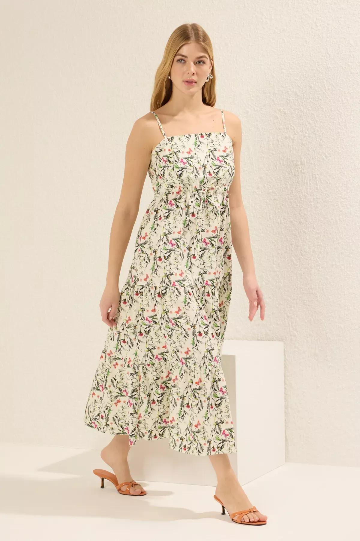 Multicolour Floral Midi Dress, Very colorful, large image number 0