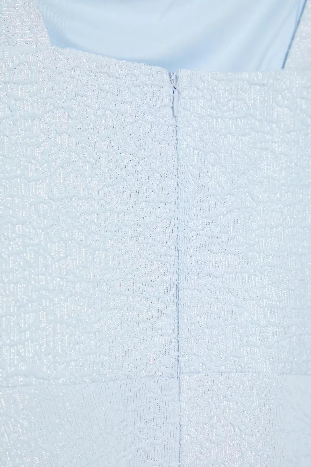 White A-Line Pleated Dress, , large image number 6