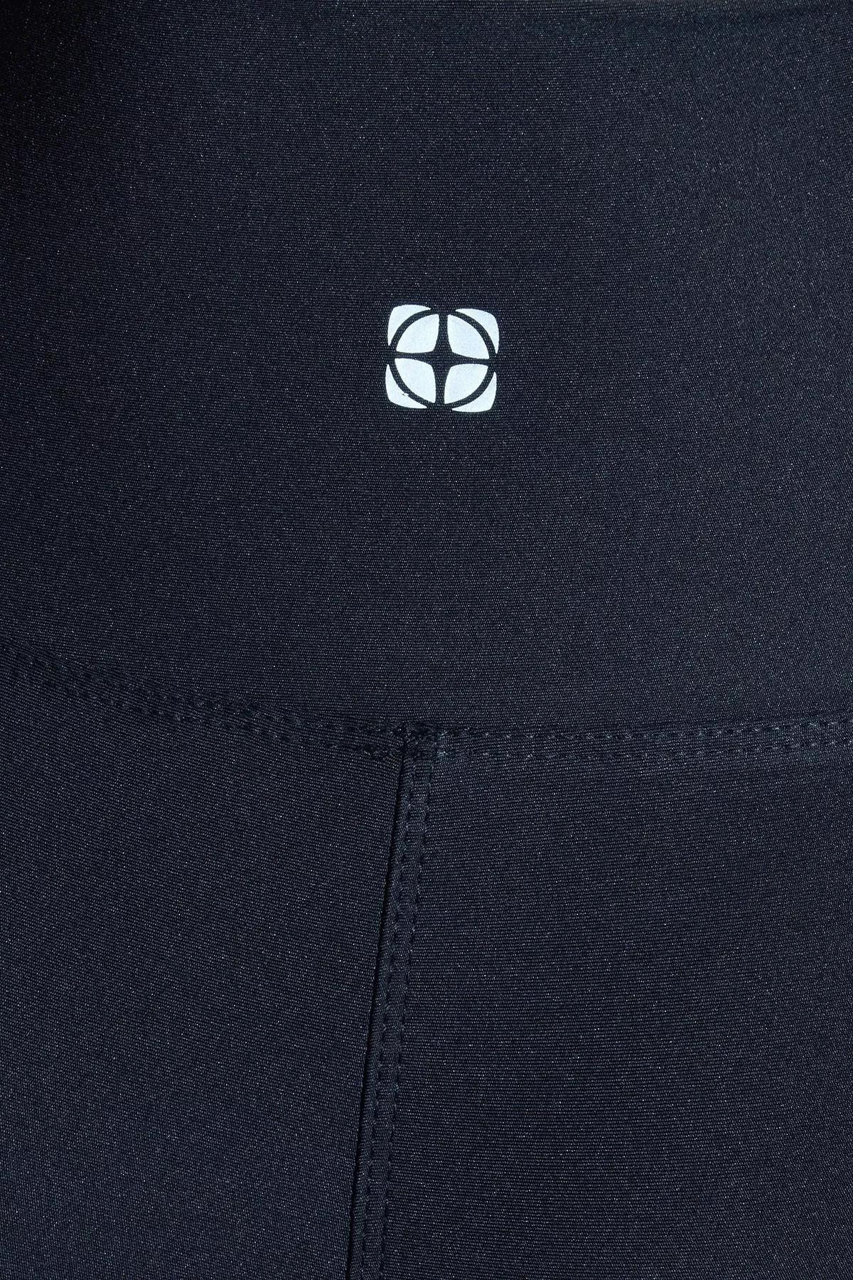 Black Reflective Print Sports Tights, BLACK, large image number 4