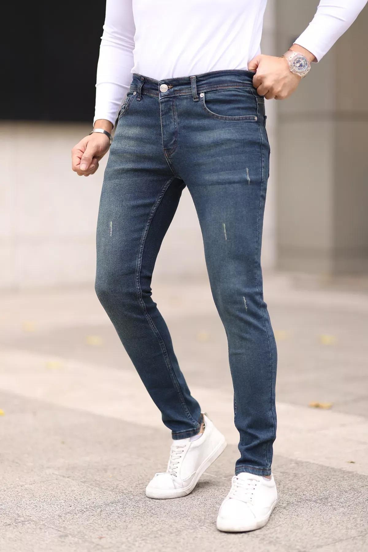 Navy Skinny Ribbed Jeans, Dark Navyblue, large image number 0