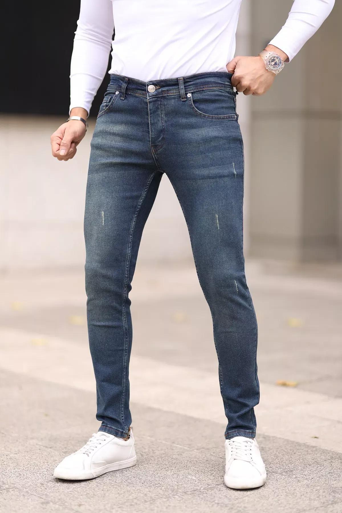 Navy Skinny Ribbed Jeans, Dark Navyblue, large image number 1