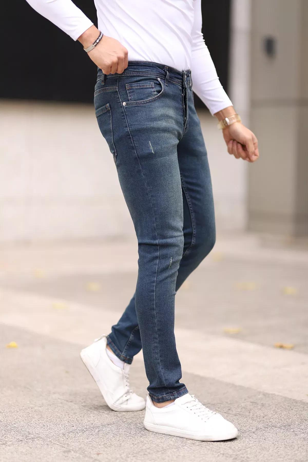 Navy Skinny Ribbed Jeans, Dark Navyblue, large image number 3