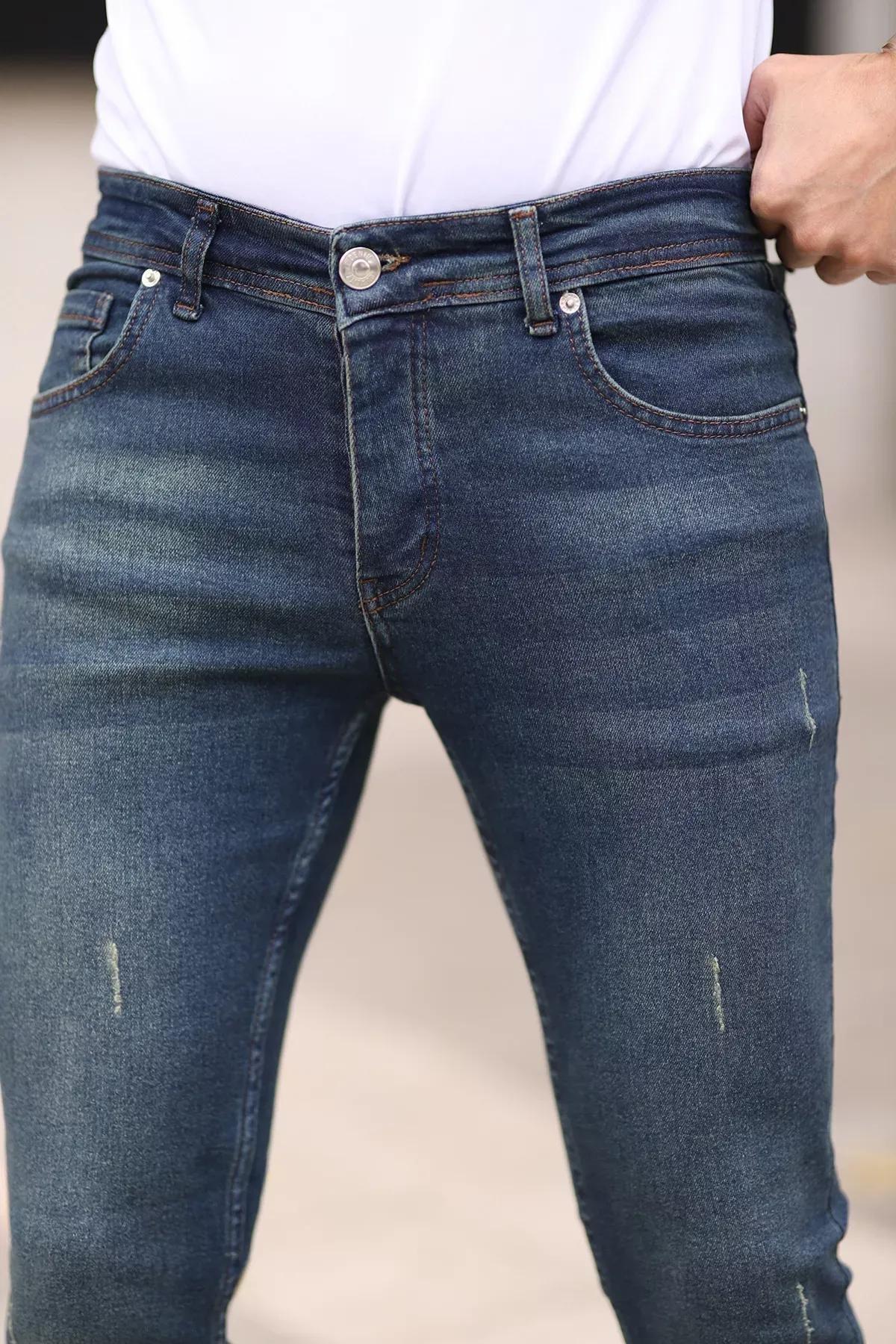 Navy Skinny Ribbed Jeans, Dark Navyblue, large image number 4